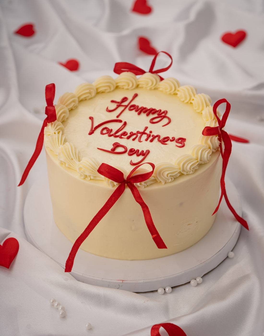 Valentine's Day Special Cake with Ribbons