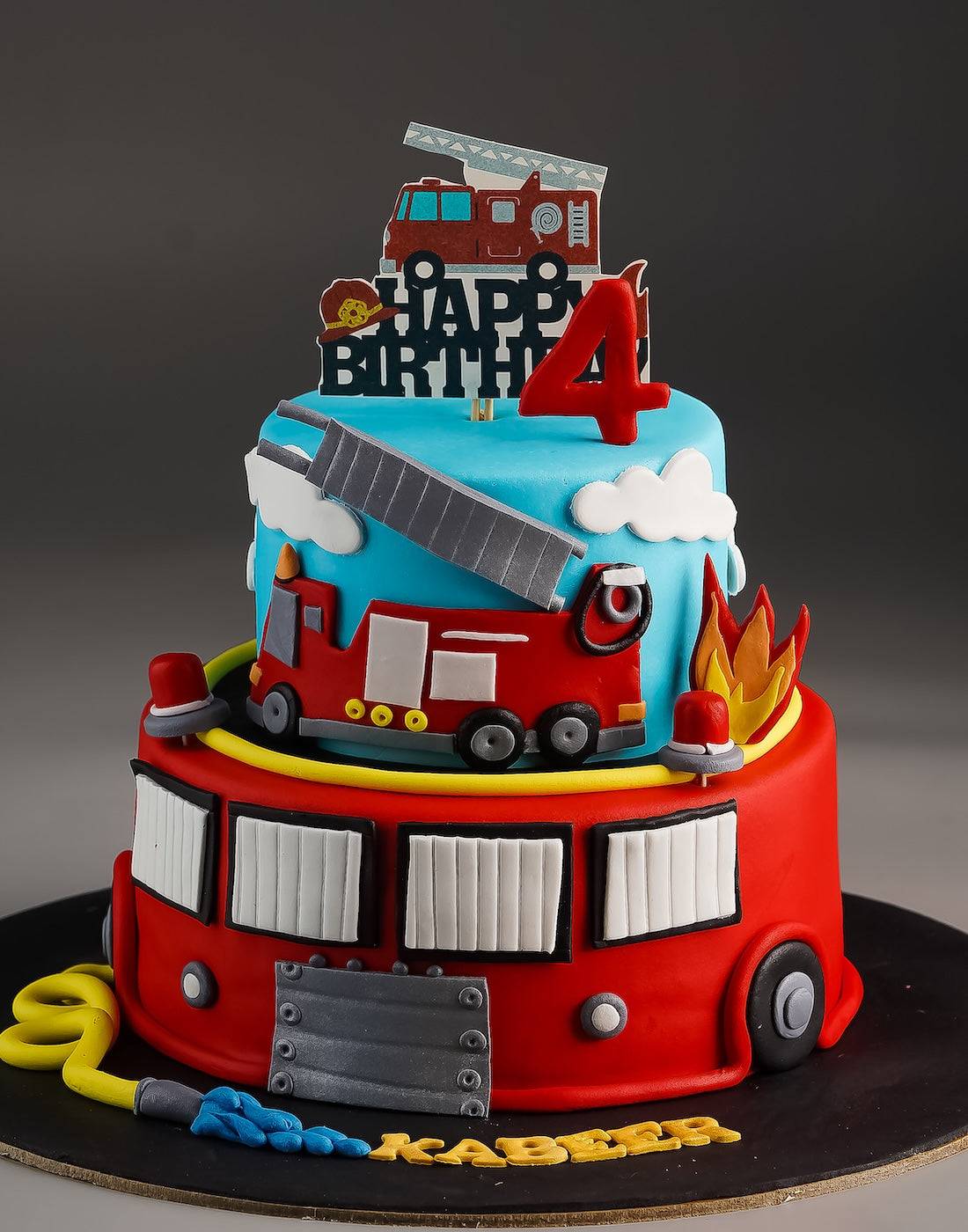 Fire Truck Birthday Cake