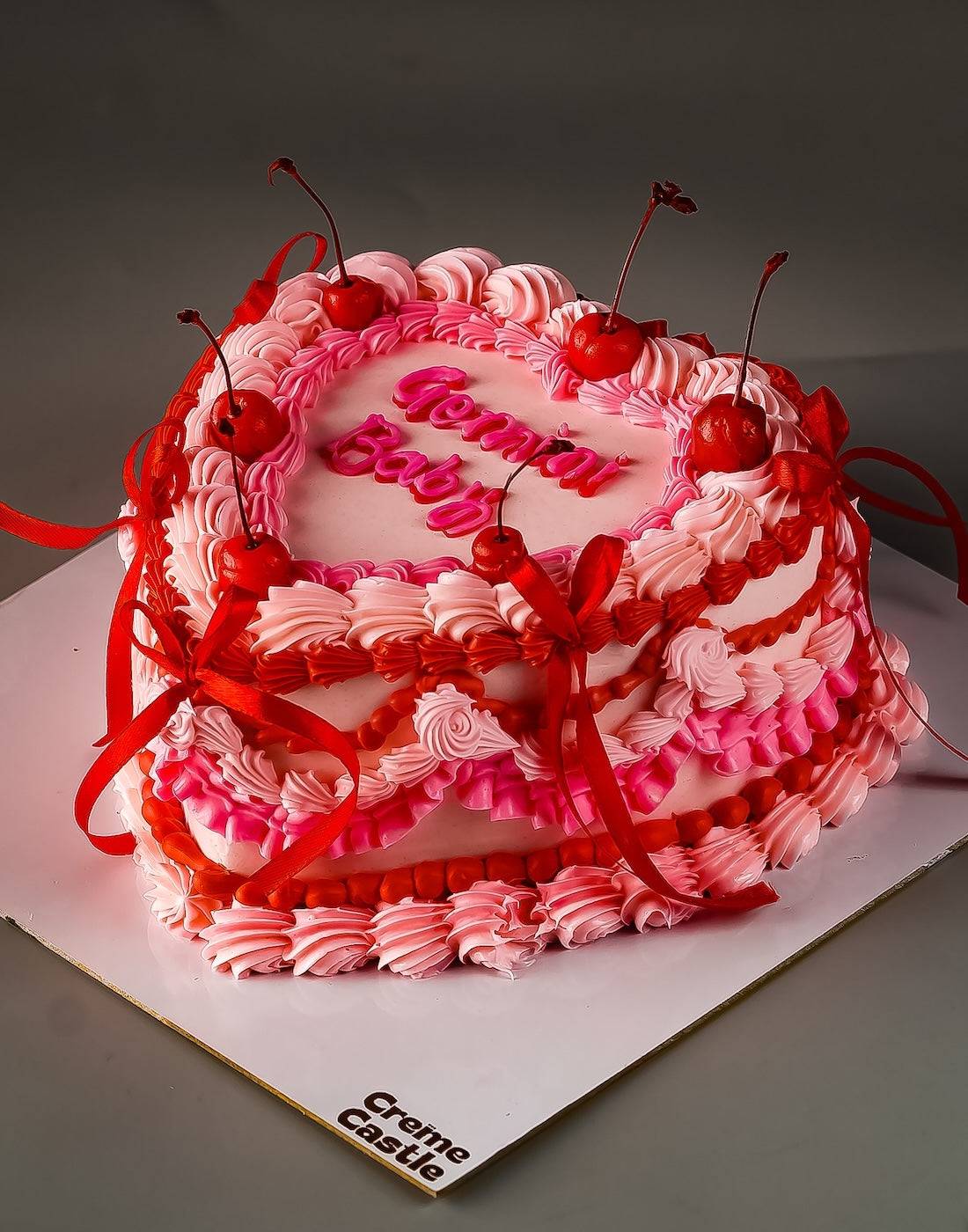 Pink Vintage Ribbon Cake