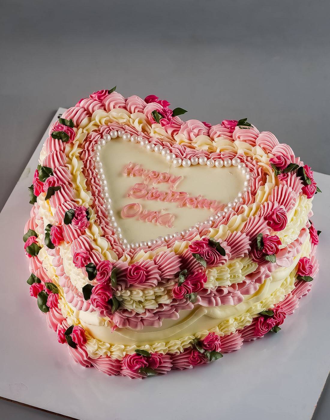 Vintage Floral Cream Cake