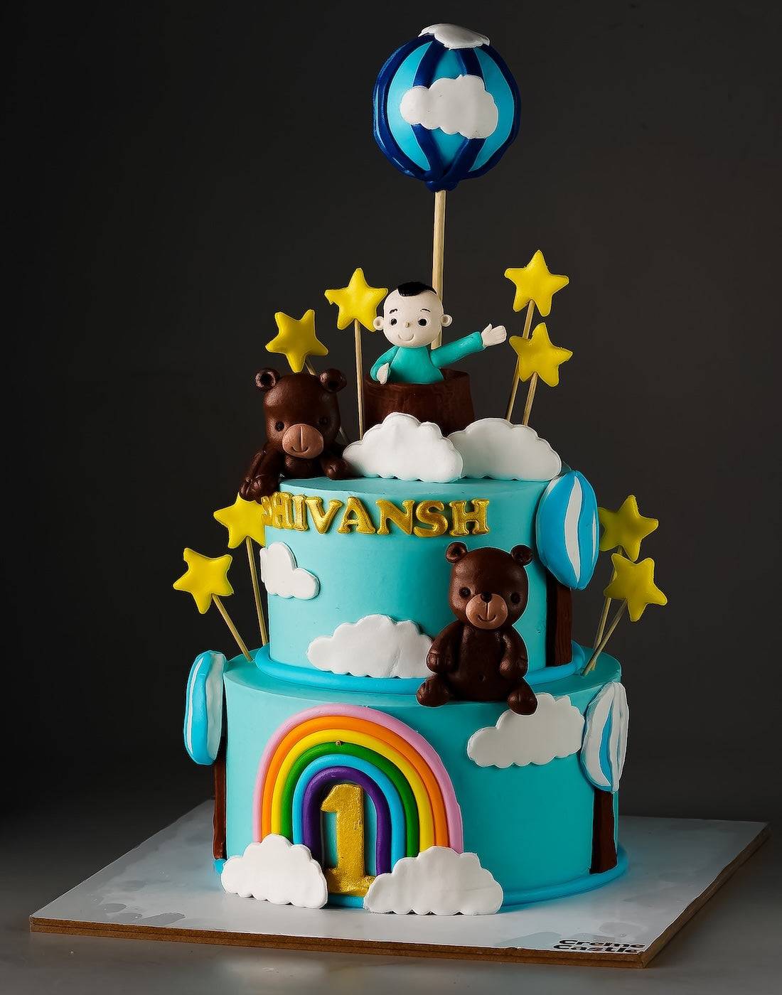 Teddys Rainbow Parachute Cake
