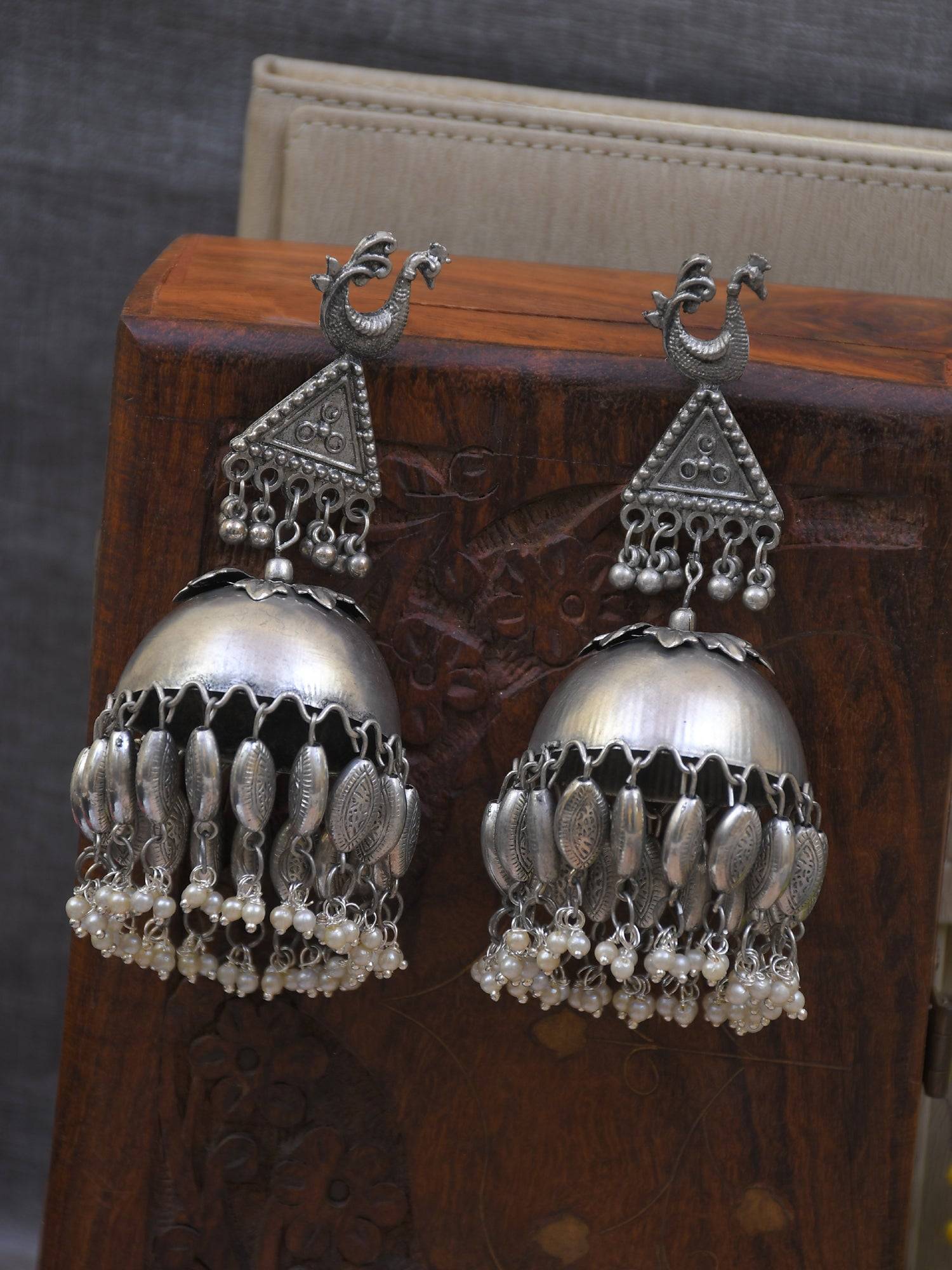 Charm & Tradition: Oxidised Silver Banjara Jhumkas for Women