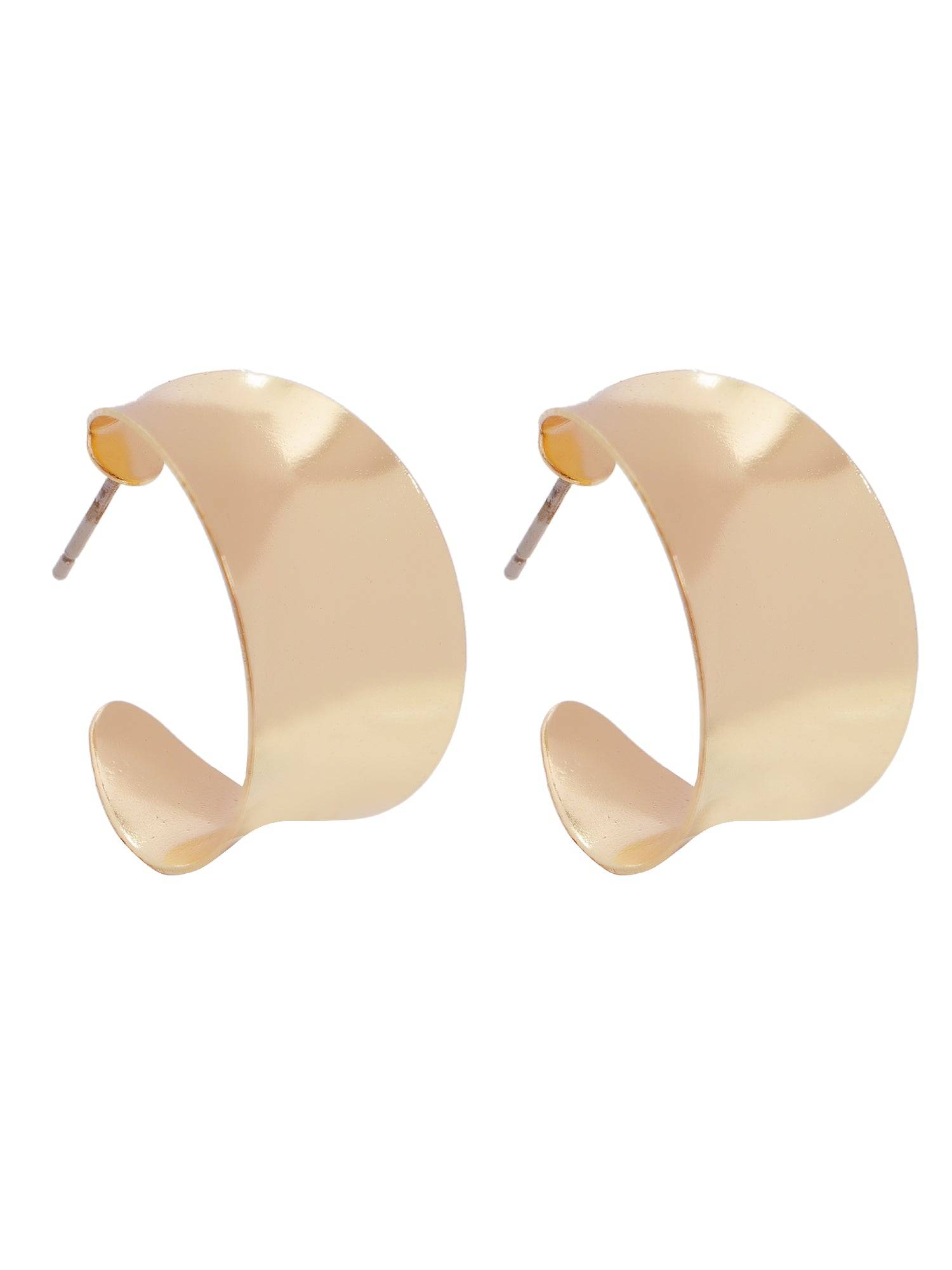 Paradiso Glitz Gold-Plated Hoop Stud Earrings for Women & Girls | Anti tarnish