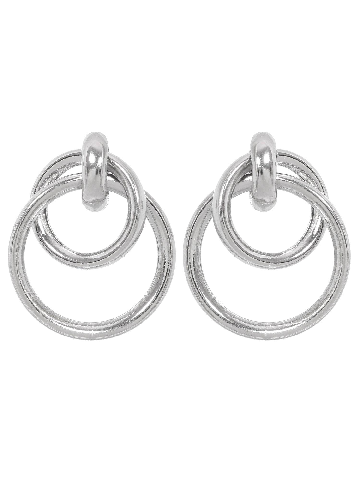 Glitzy 'Paradiso Glitz' Double Dangler Silver Earrings