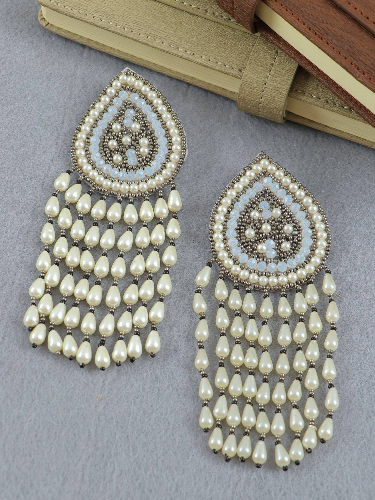 Nargis Pearl Tassel Earrings - Handmade Chic for Women and Girls