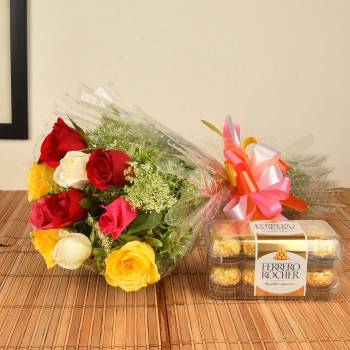 Mix Roses n Ferrero Rocher Buy at ₹1699