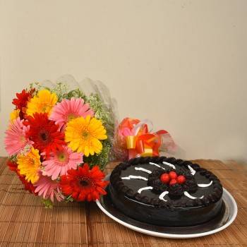 Gerberas n Truffle Cake Buy at ₹1049