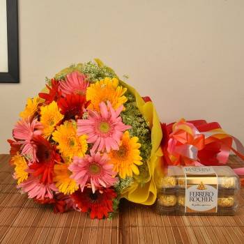 Mix Gerberas n Ferrero Buy at ₹1650