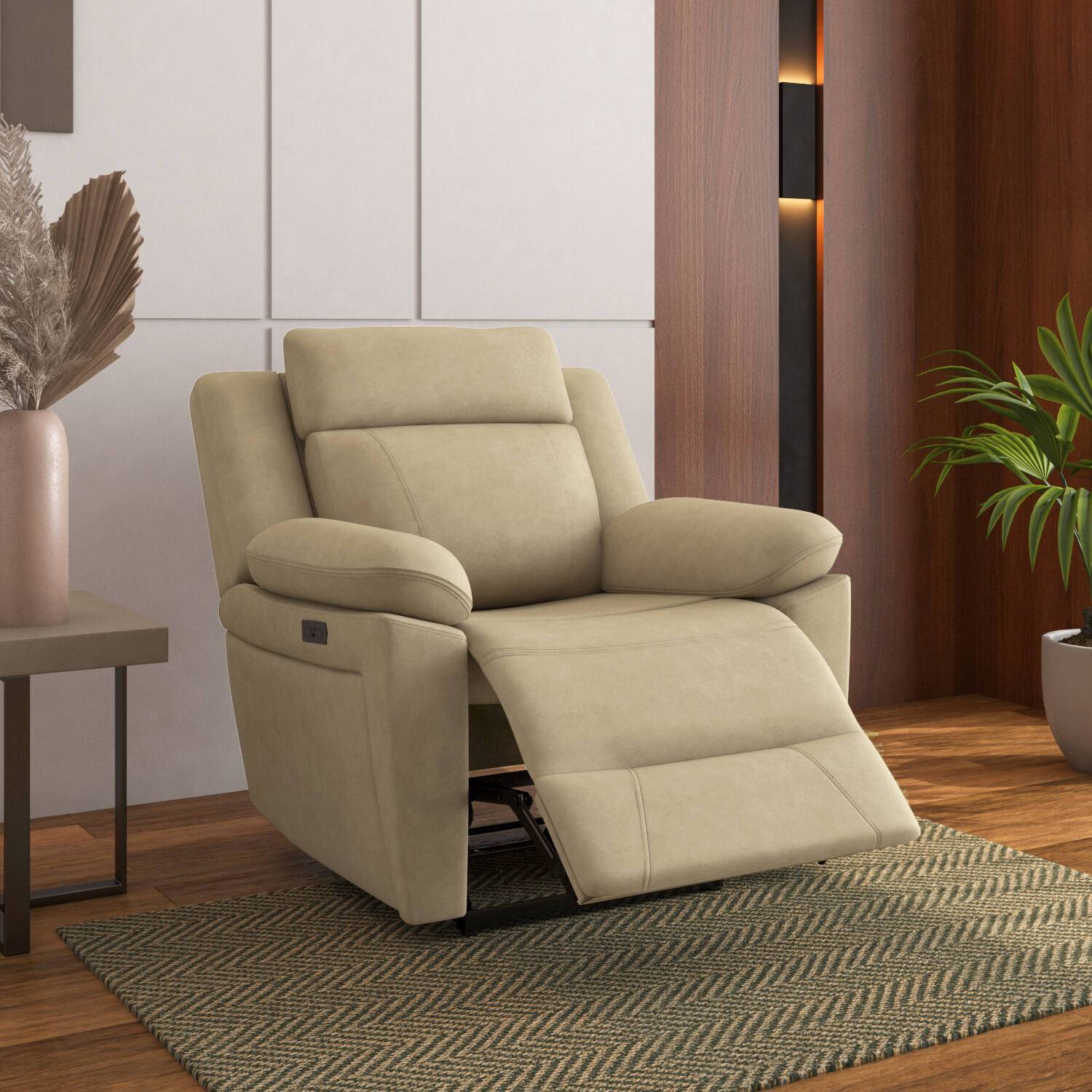 Clapton 1 Seater Double Motor Electric Recliner (Beige)