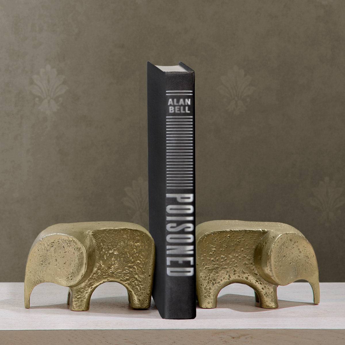 Tusker Elephant Bookend