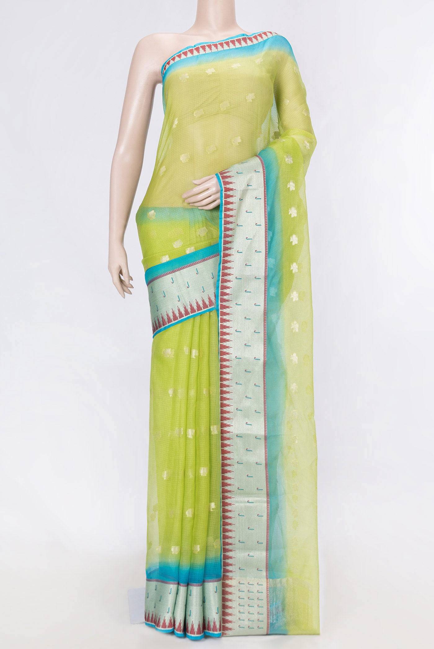 Parrot Green Dual Tone Kota Silk Saree Buy at ₹4746