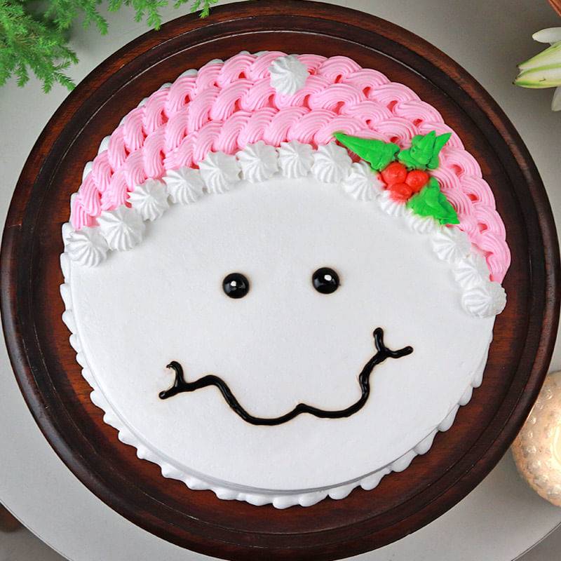 Pink N White Smiley Cake