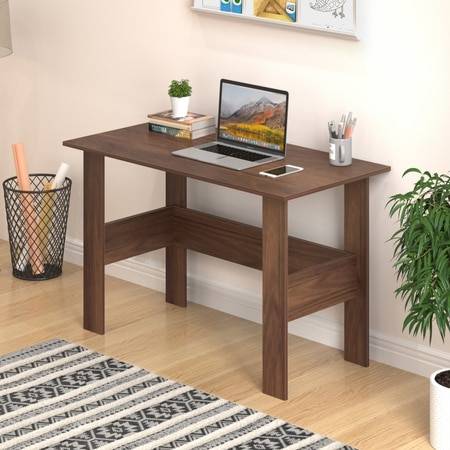 BLUEWUD Efflino Engineered Wood Study and Computer Laptop Table for Home or Office, WFH Desk, with Storage for Books and Dï¿½cor Display for Adults Kids Students (Brown Maple, Standard)