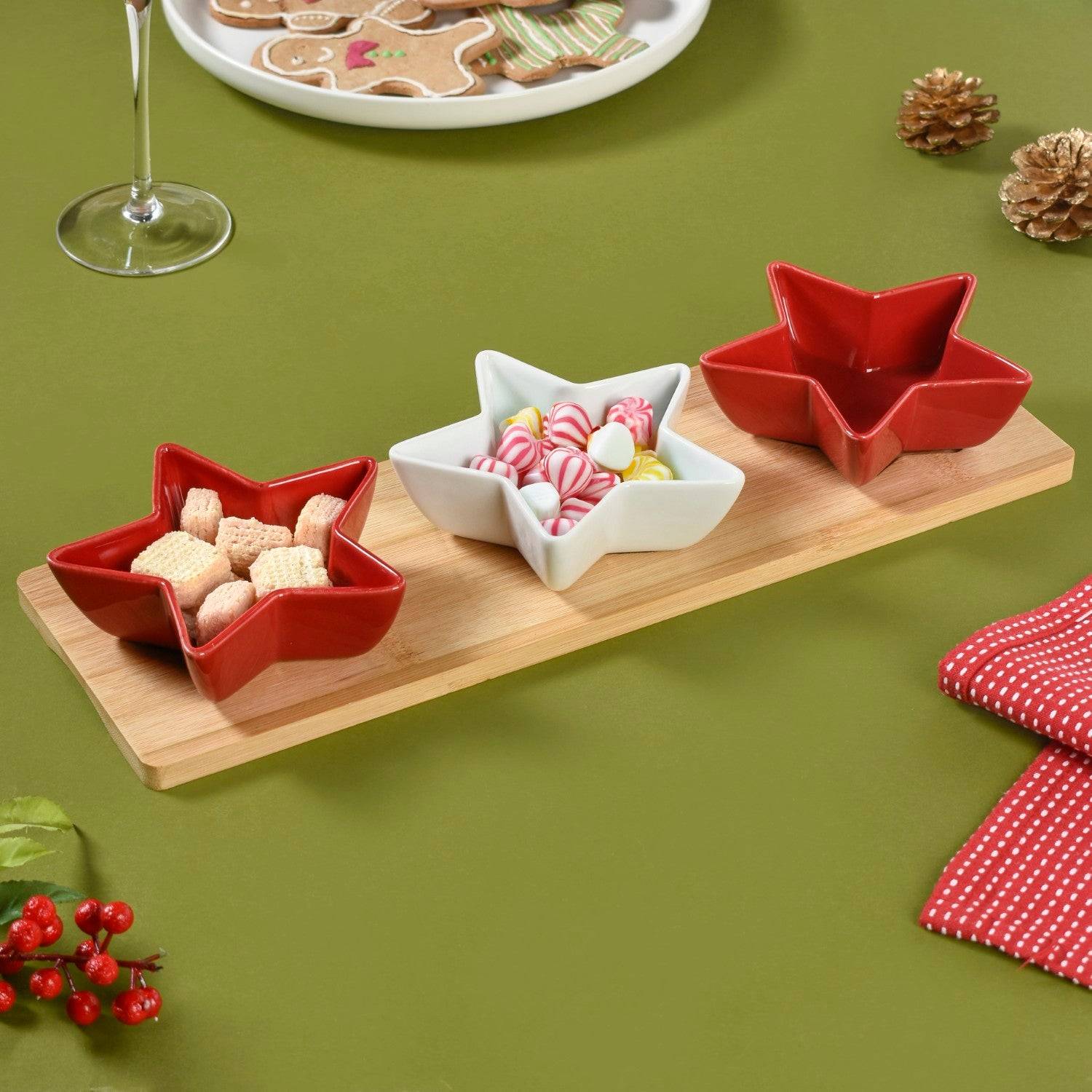 Ceramic Star Bowls Platter Set Of 4 buy only at ₹1290