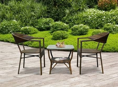 Lithgow  Wicker Chair In  Brown Beige Dual Tone Finish