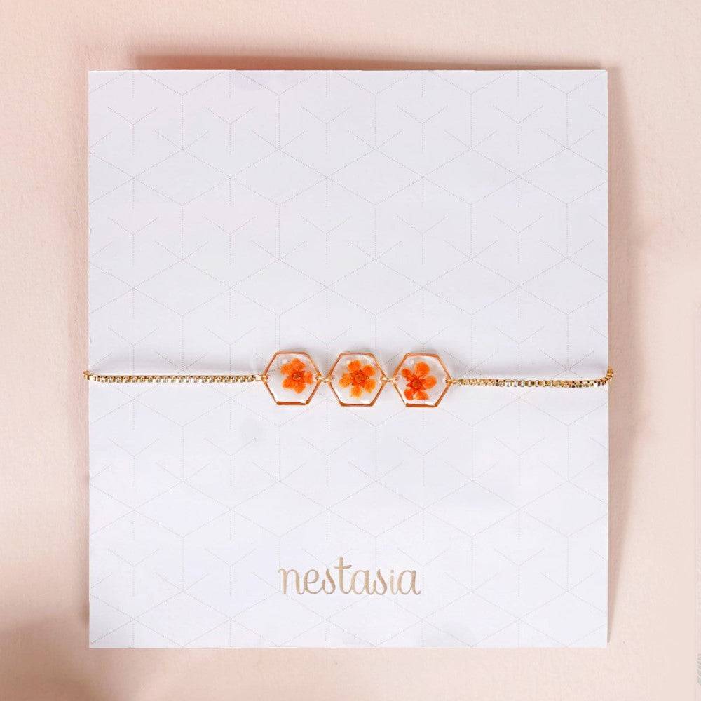 Pressed Flower Bracelet With Tassels