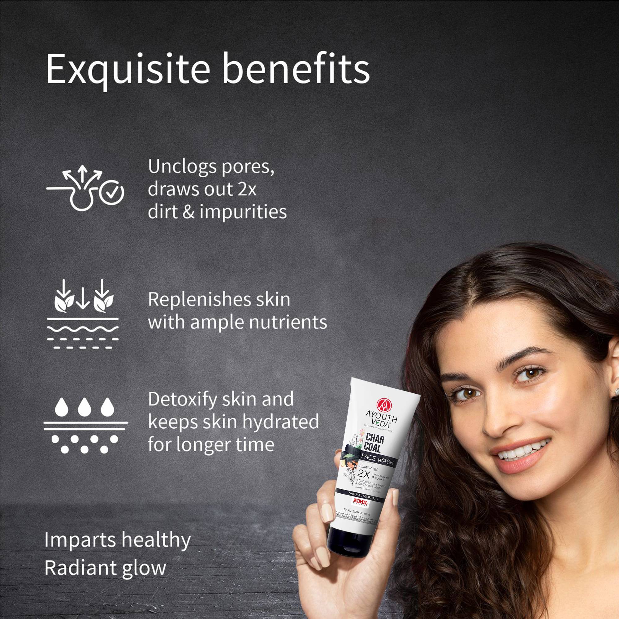 Charcoal Face Wash with Activated Charcoal (Net Qty-100ml )