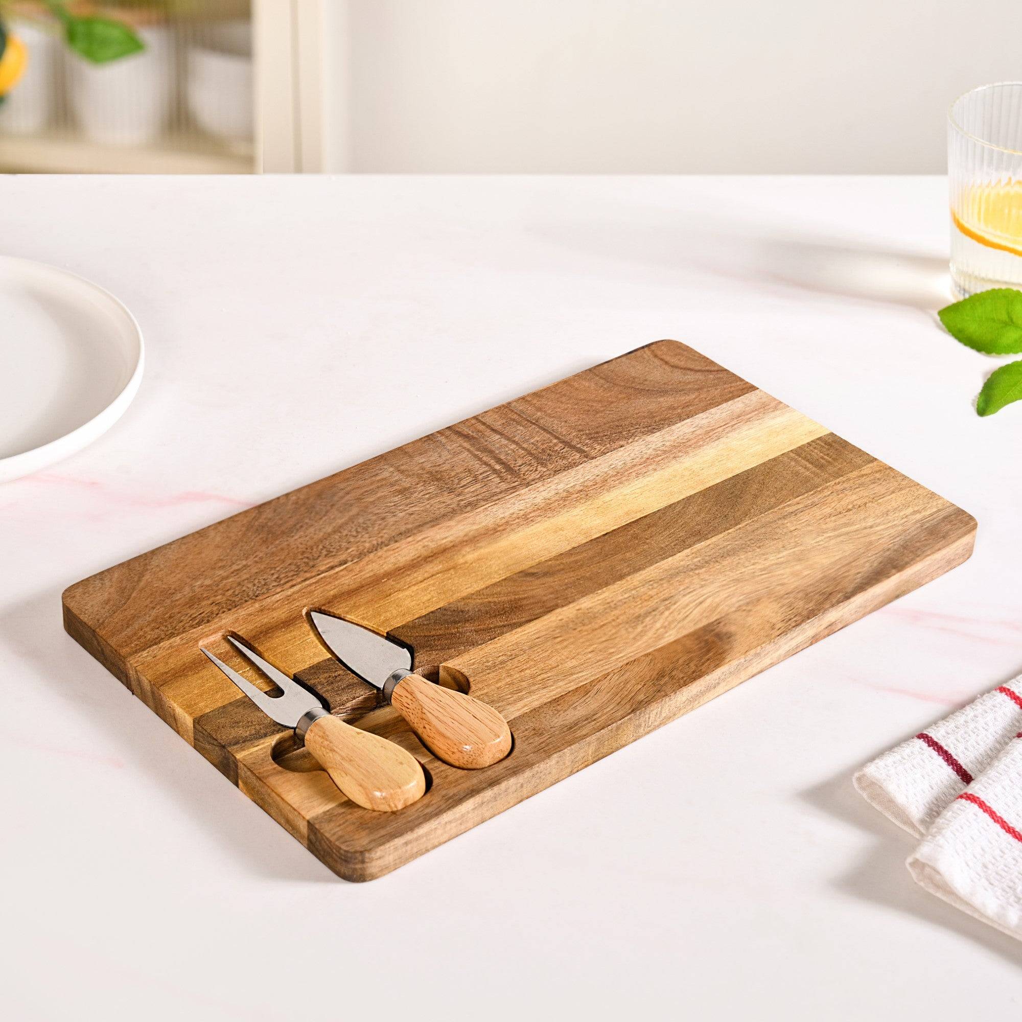 Cheese Board With Cheese Knife And Fork buy only at ₹1390