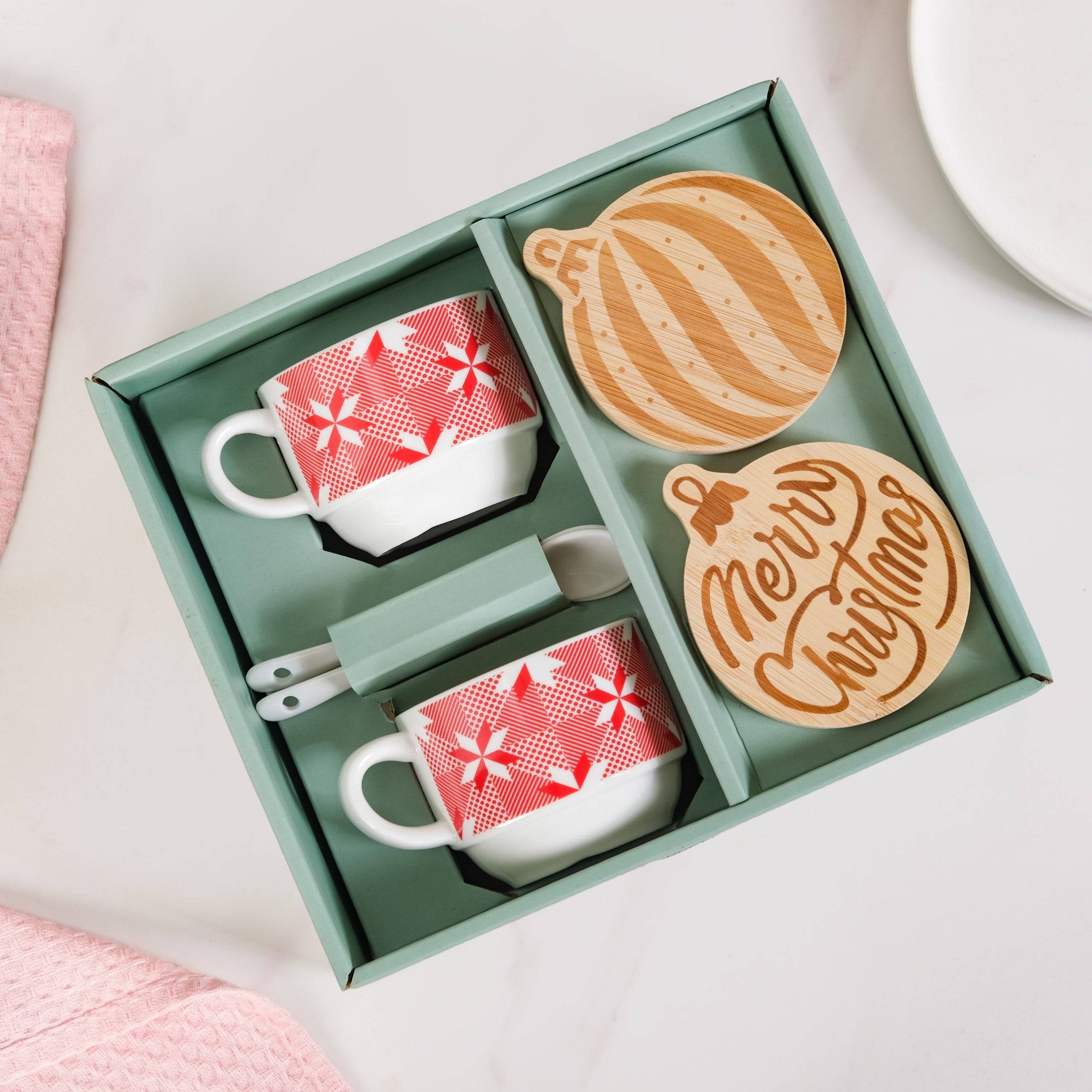 Hot Chocolate Cup Spoon And Coaster Gift Set Of 6 buy only at ₹1350