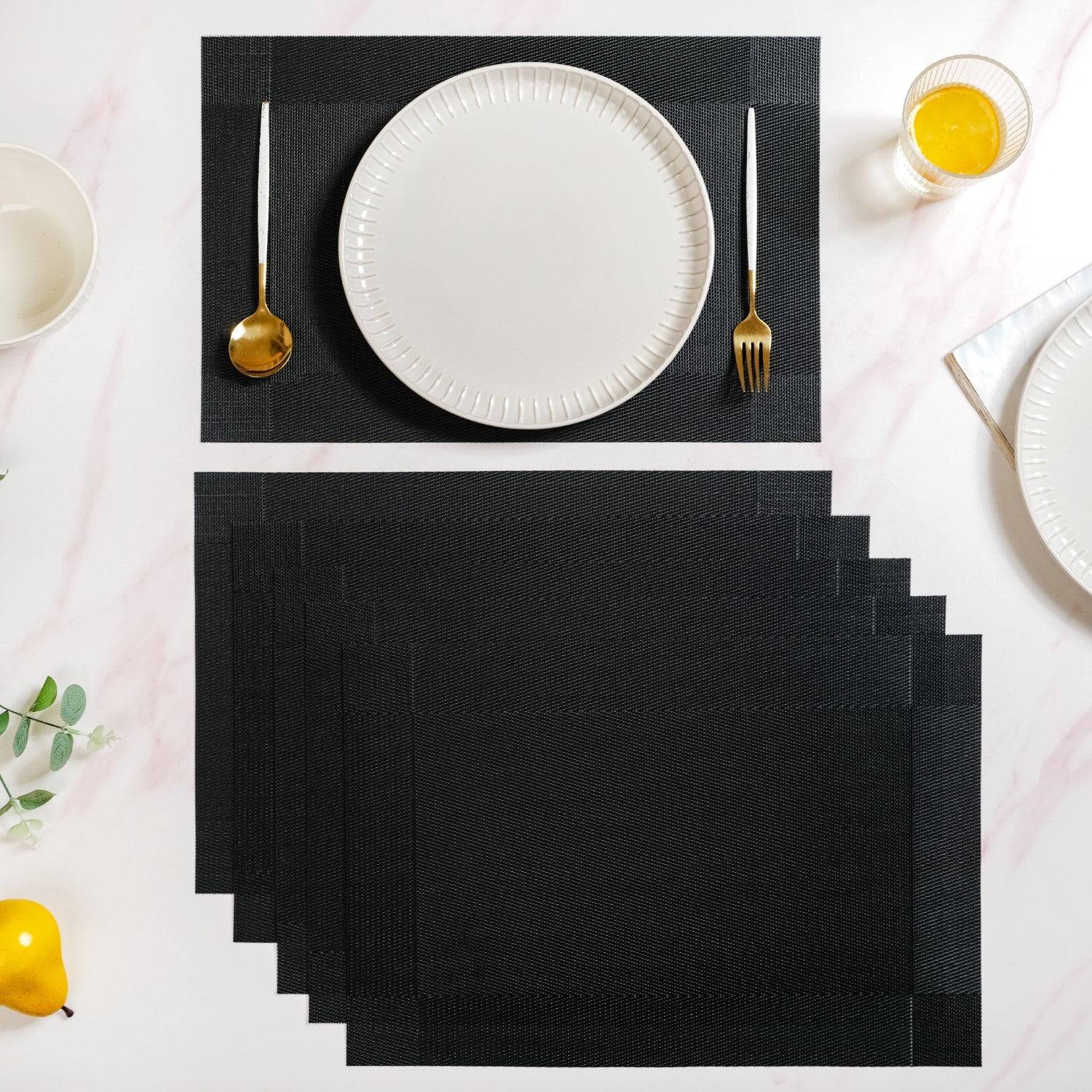 Classic Black Table Mat Set Of 6