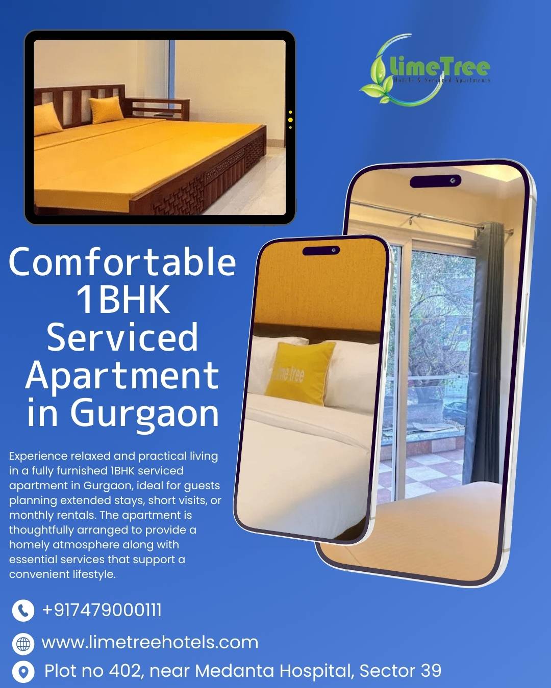 Urban Comfort 1BHK Serviced Apartment in Gurgaon for Hassle-Free Stay
