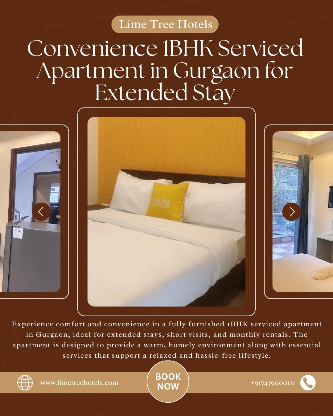 Smart Living 1BHK Serviced Apartment in Gurgaon for Comfortable Extended Stay