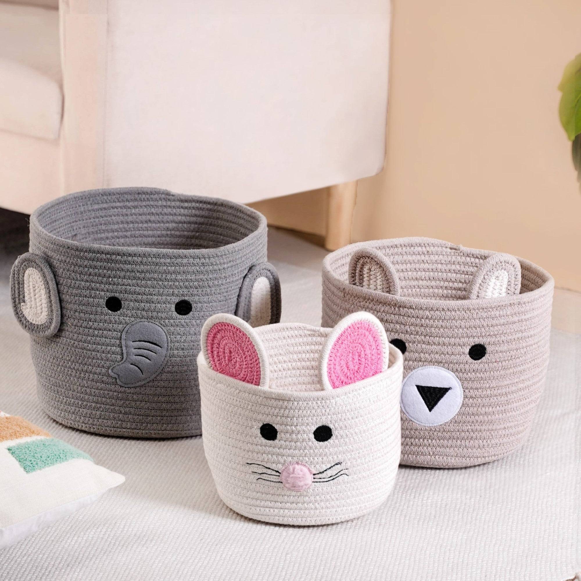 Animal Storage Baskets Set Of 3