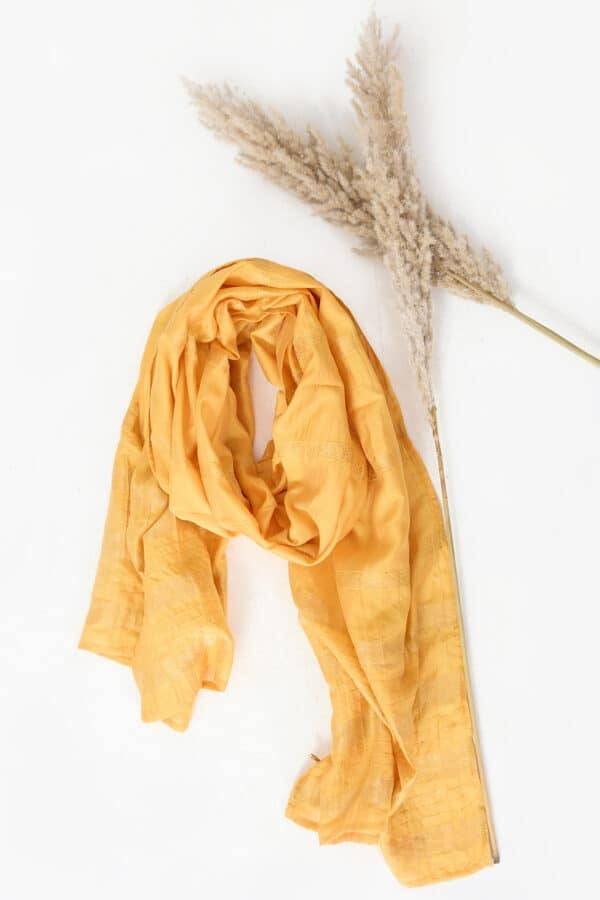 Mustard Chanderi Brocade Dupatta