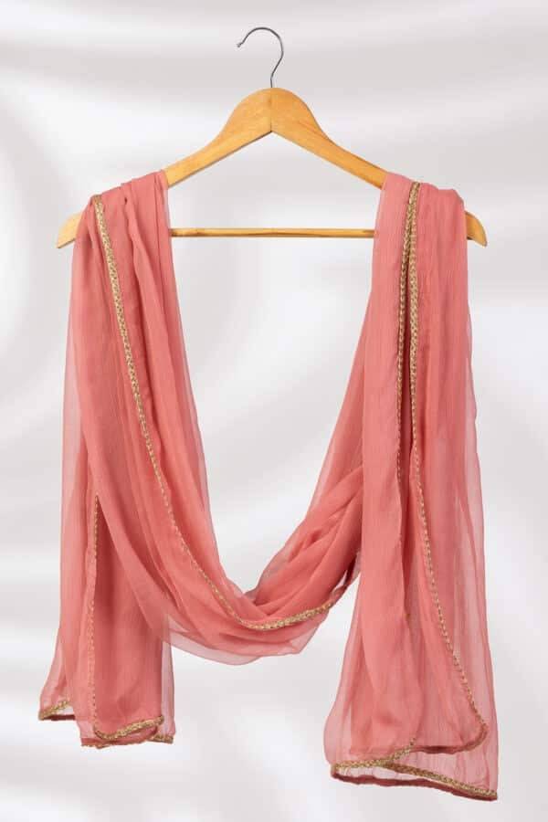 Crystal Rose Solid Ensemble Dupatta in Chiffon Viscose