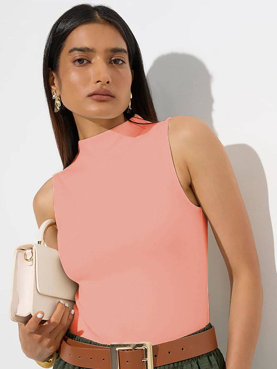 Kotty Women High Neck Fitted Top