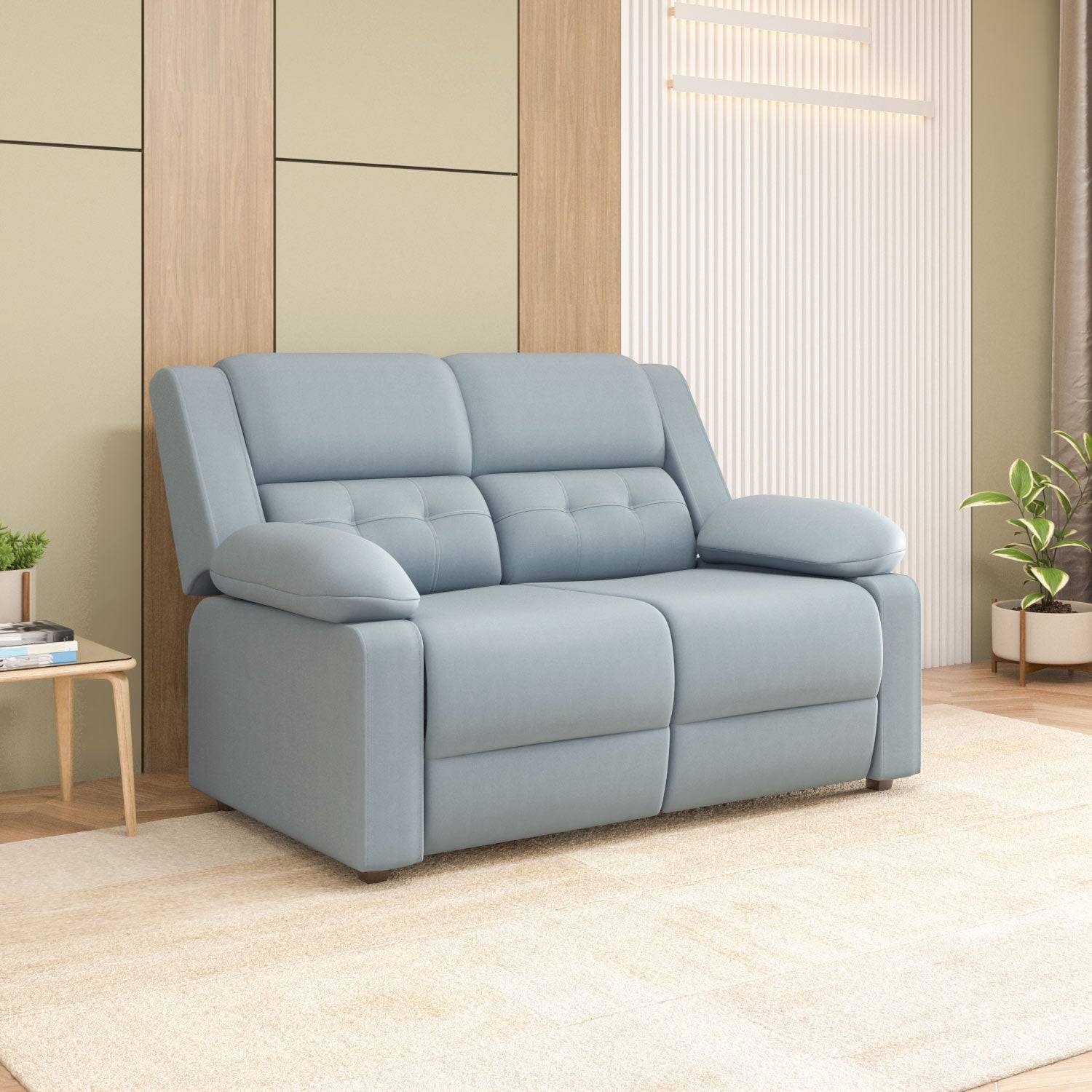 Derik 2 Seater Fabric Sofa- Metallic Grey