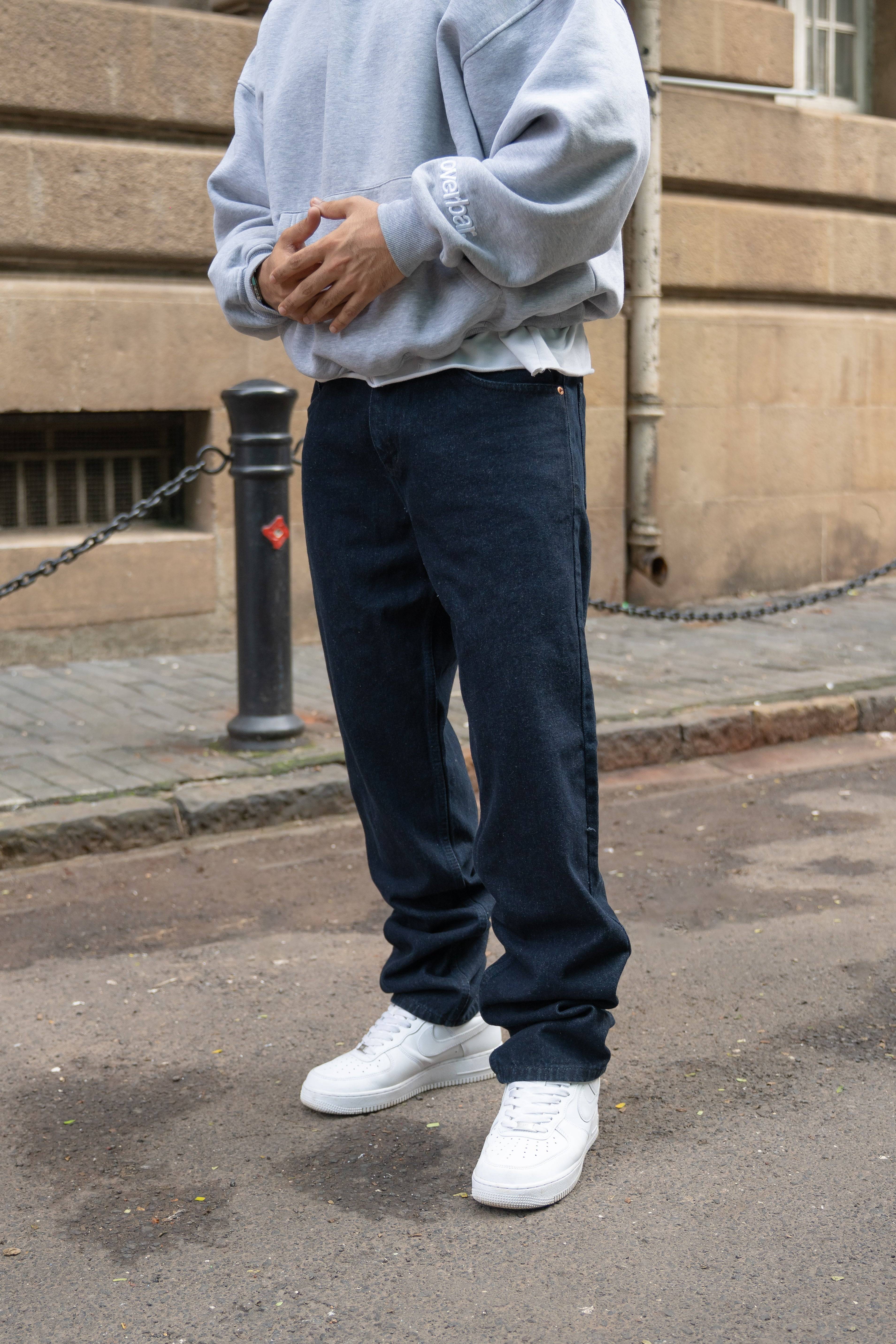 Dark Indigo Raw Baggy Jeans Buy @ ₹1299