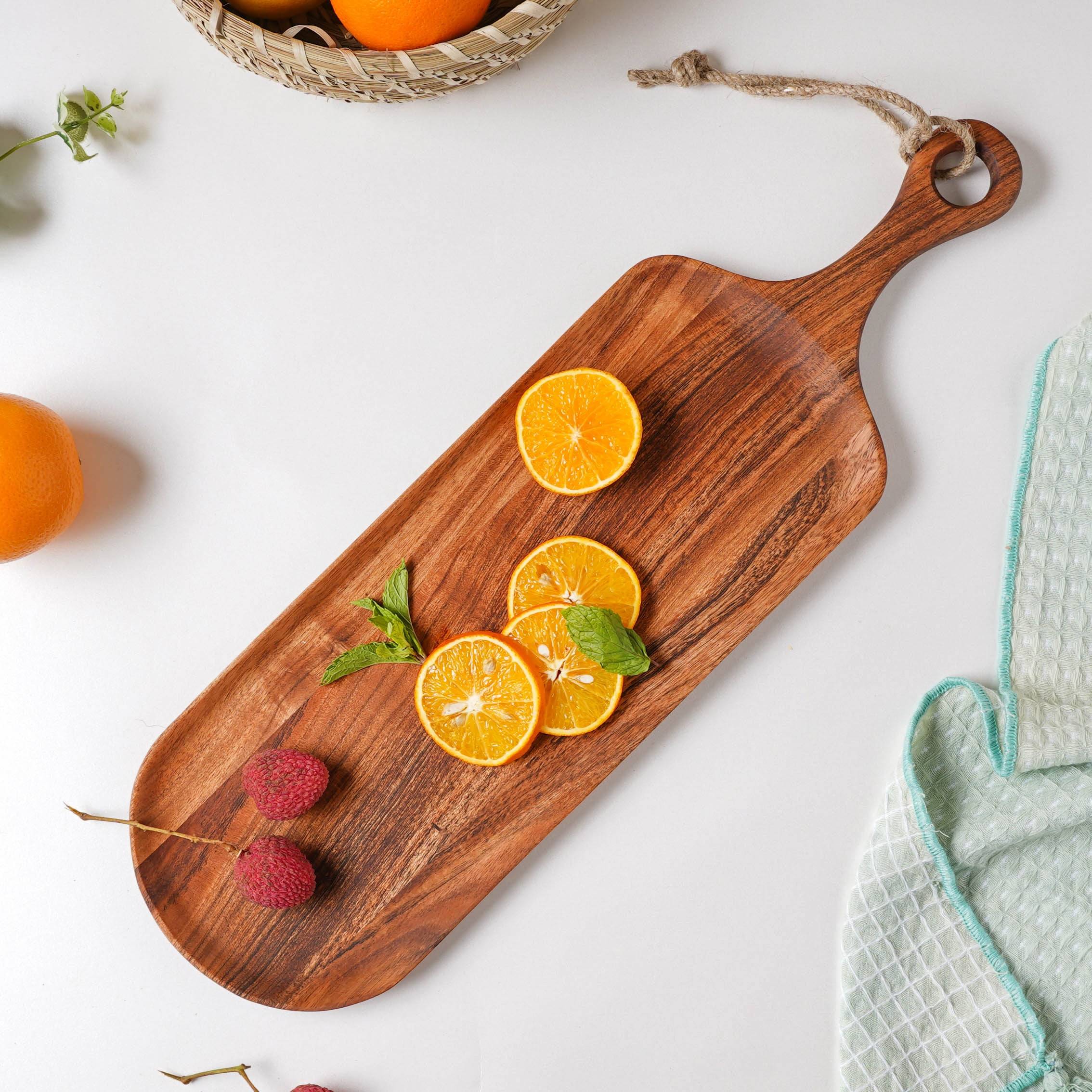 Bread Board Long Wooden With Handle 19 Inch