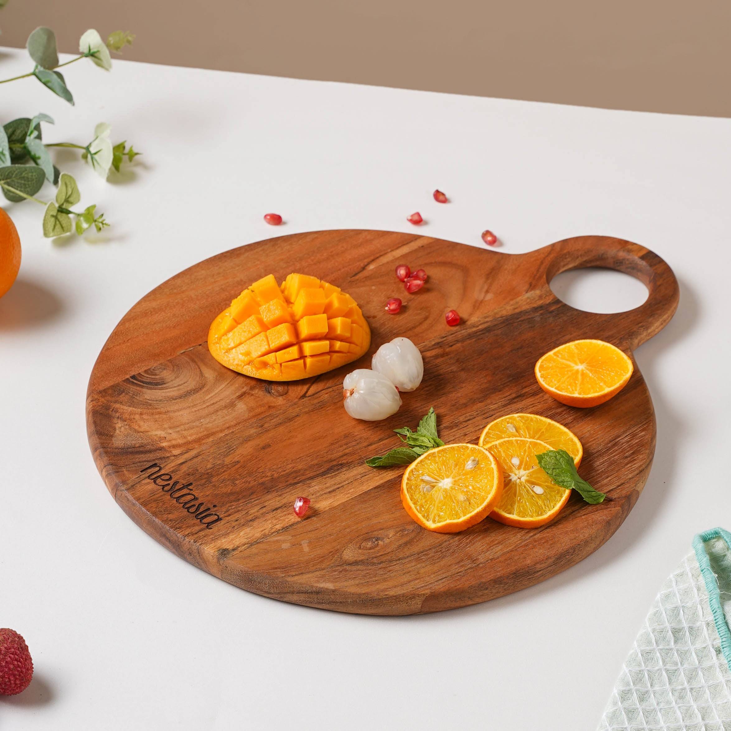 Farmhouse Round Wooden Platter 15 Inch buy only at ₹1150