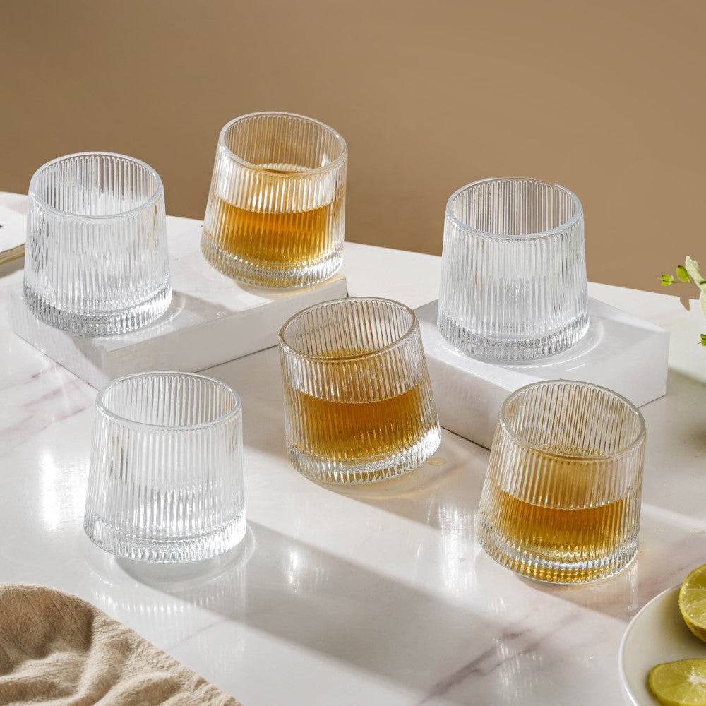 Rotating Fluted Glass Set Of 6 150ml buy only at ₹745