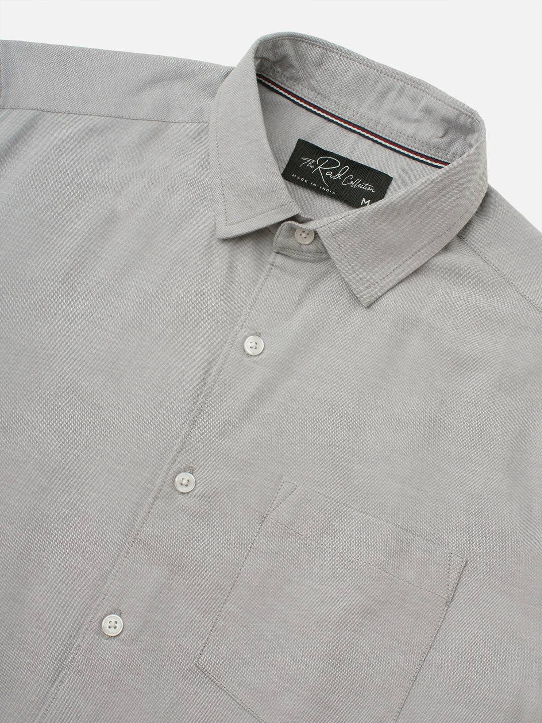 Oyster Grey Slub Shirt Buy only at ₹659