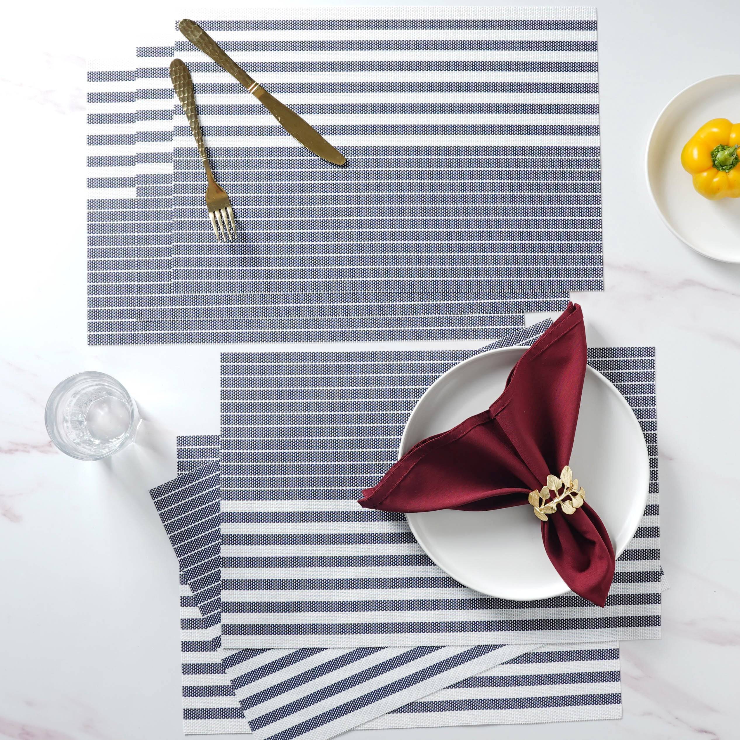 Striped PVC Table Mat Set of 6