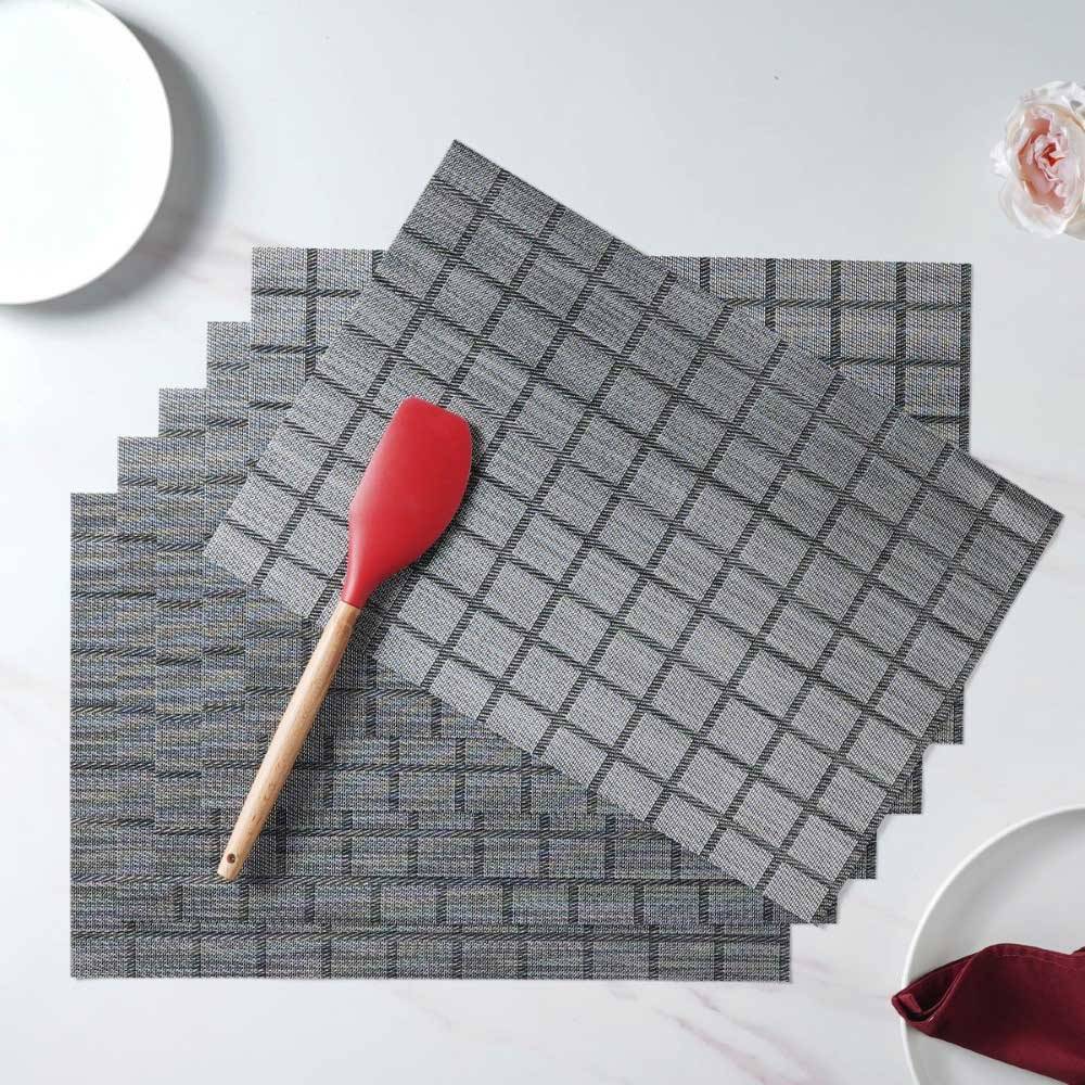Black PVC Placemat Set of 6
