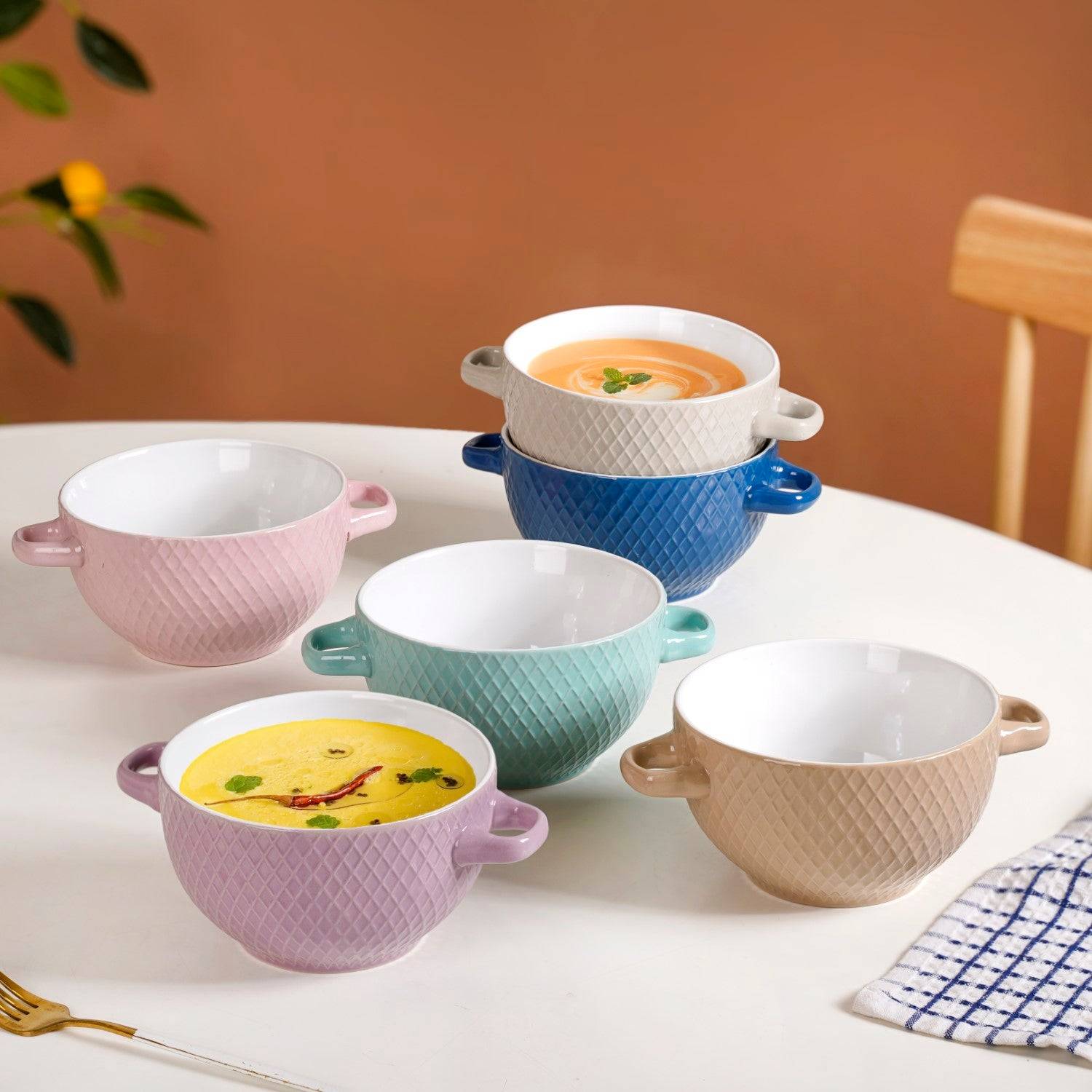Tara Ceramic Bowl Set Of 6 Multicolour 650ml buy only at ₹1690