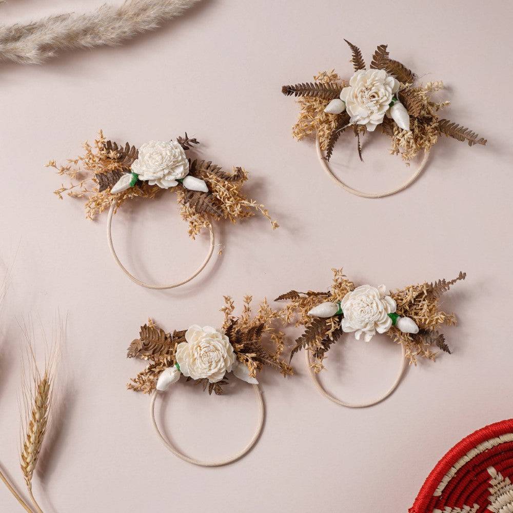 Shola Mini Floral Wreath Set Of 4