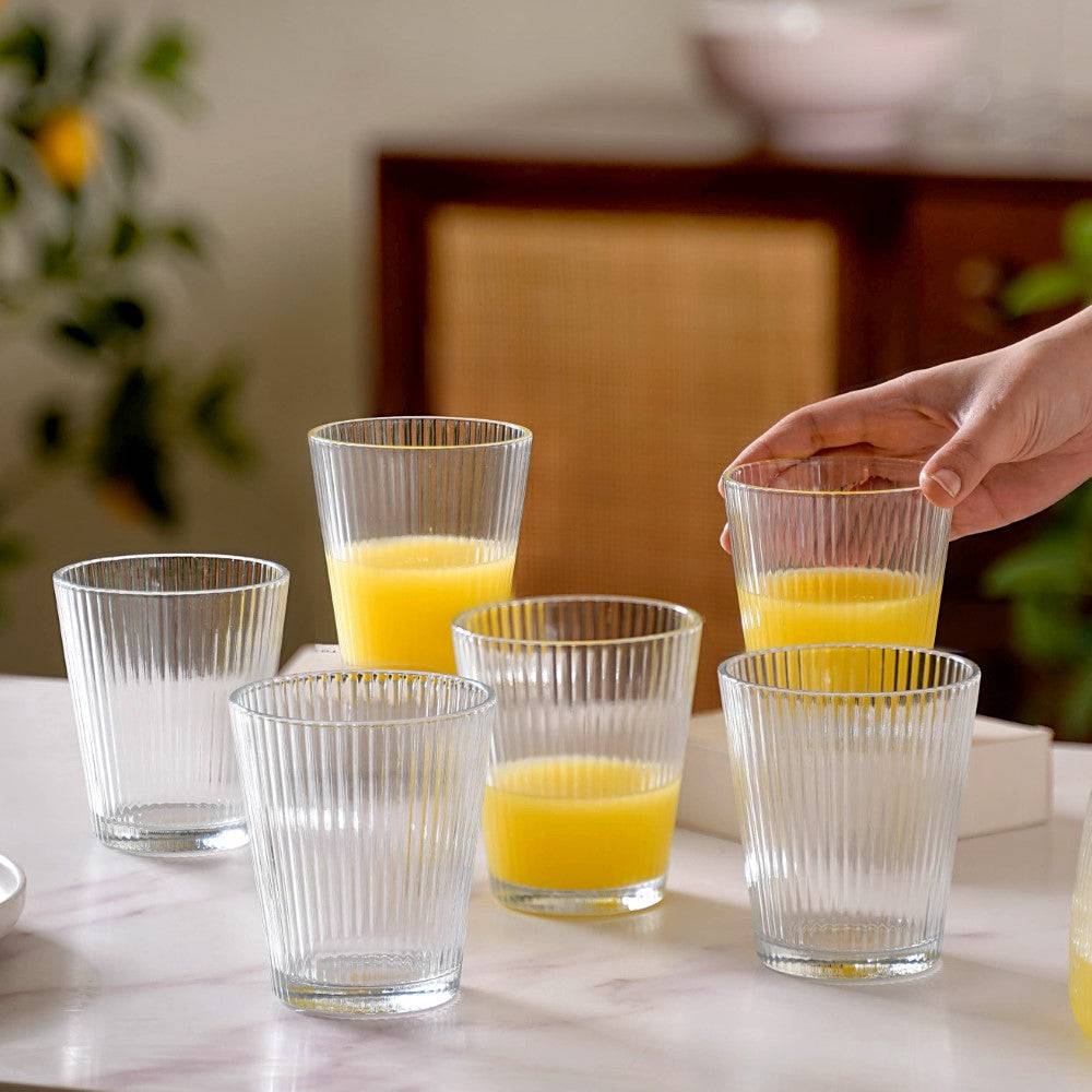 Set Of 6 Fluted Glass Tumbler 260ml buy only at ₹890