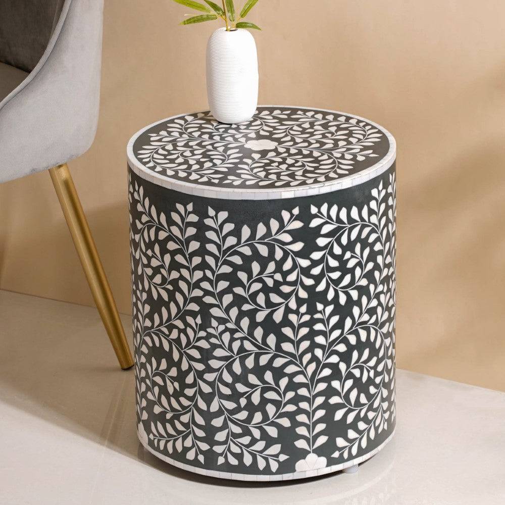 Leaf Inlay Design Side Table