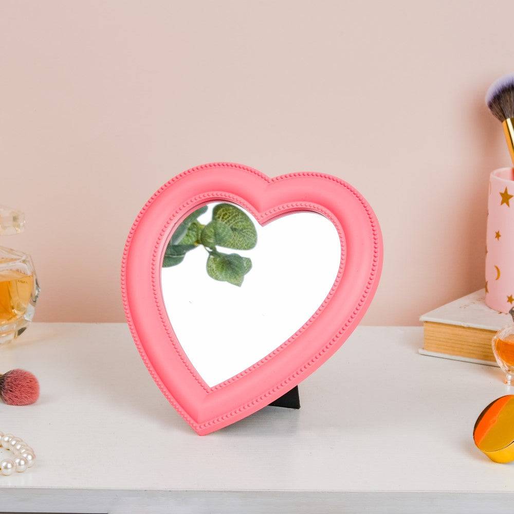 Hearty Desk Mirror Pink Small