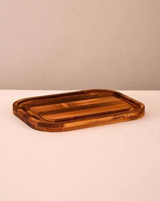 Wooden Base Butter Dish With Glass Dome
