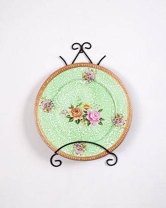 Pastel Rose Decorative Wall Plate With Stand - 13"