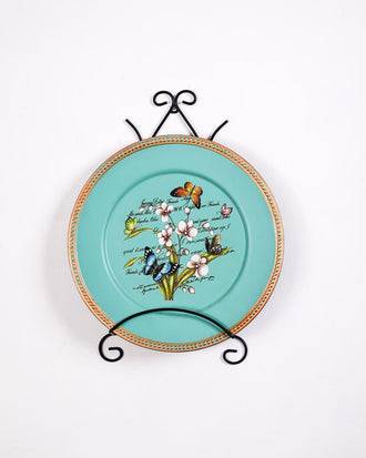 Butterfly Blossom Decorative Wall Plate With Stand - 13"