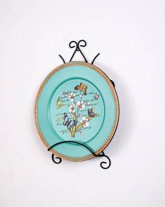 Butterfly Blossom Decorative Wall Plate With Stand - 13"