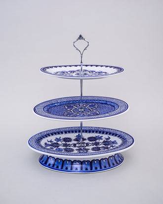 Blue and White 3-Tier Cake Stand