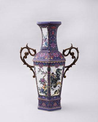 Dynasty Garden Cloisonné Vase - Blue