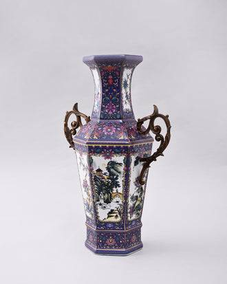 Dynasty Garden Cloisonné Vase - Blue